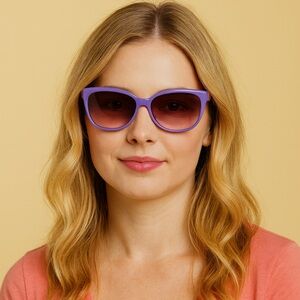Taiwan Purple Fashion Sunglasses – Oval Frame, Brown Gradient Lens
